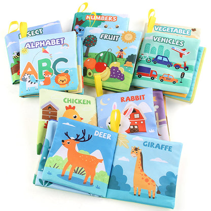 Libro de tela 3D para bebés: juguete de educación temprana con animales
