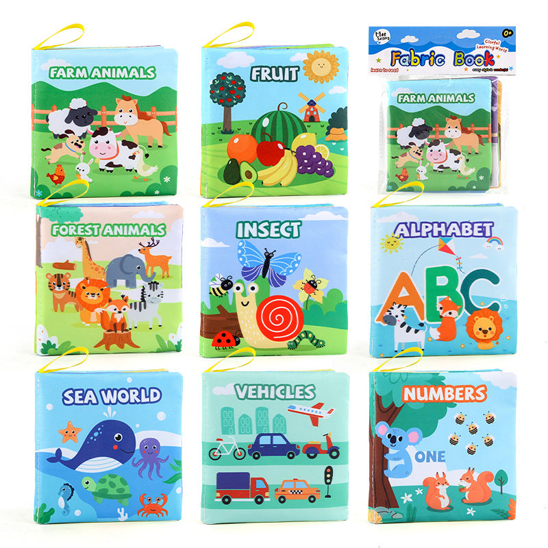 Libro de tela 3D para bebés: juguete de educación temprana con animales