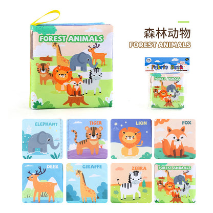 Libro de tela 3D para bebés: juguete de educación temprana con animales