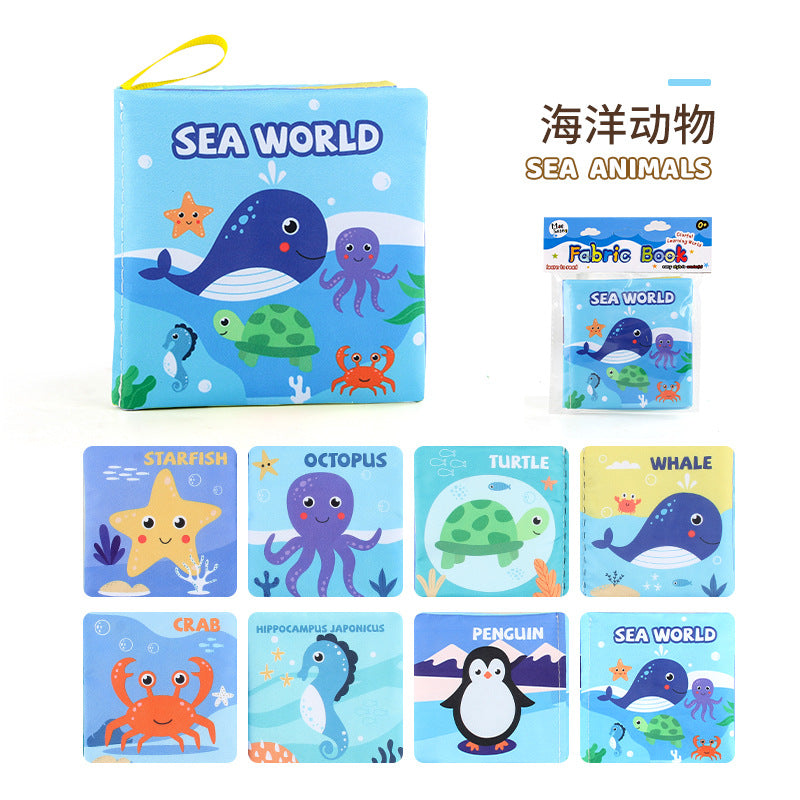 Libro de tela 3D para bebés: juguete de educación temprana con animales