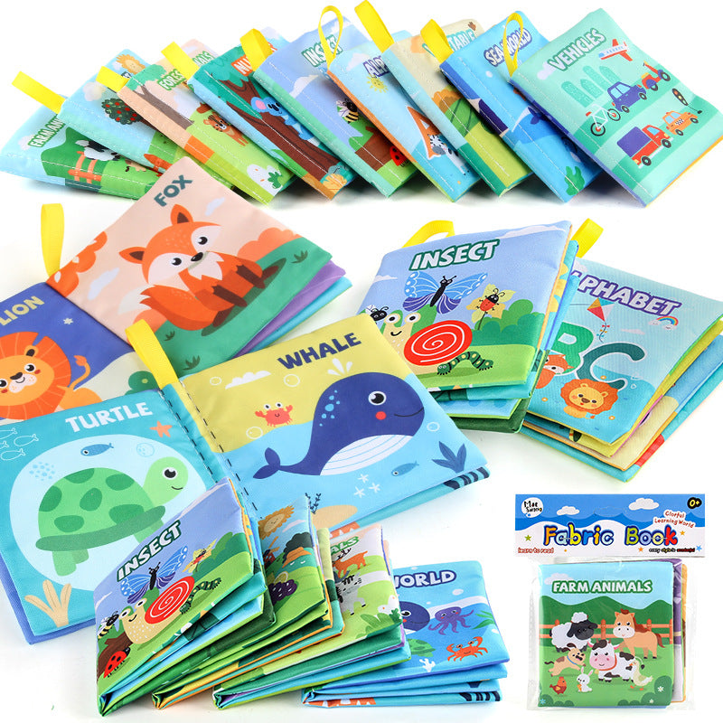 Libro de tela 3D para bebés: juguete de educación temprana con animales